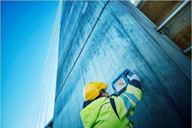 Ultrasonic velocity and strength mapping on concrete structures using the Elop Insight concrete scanner